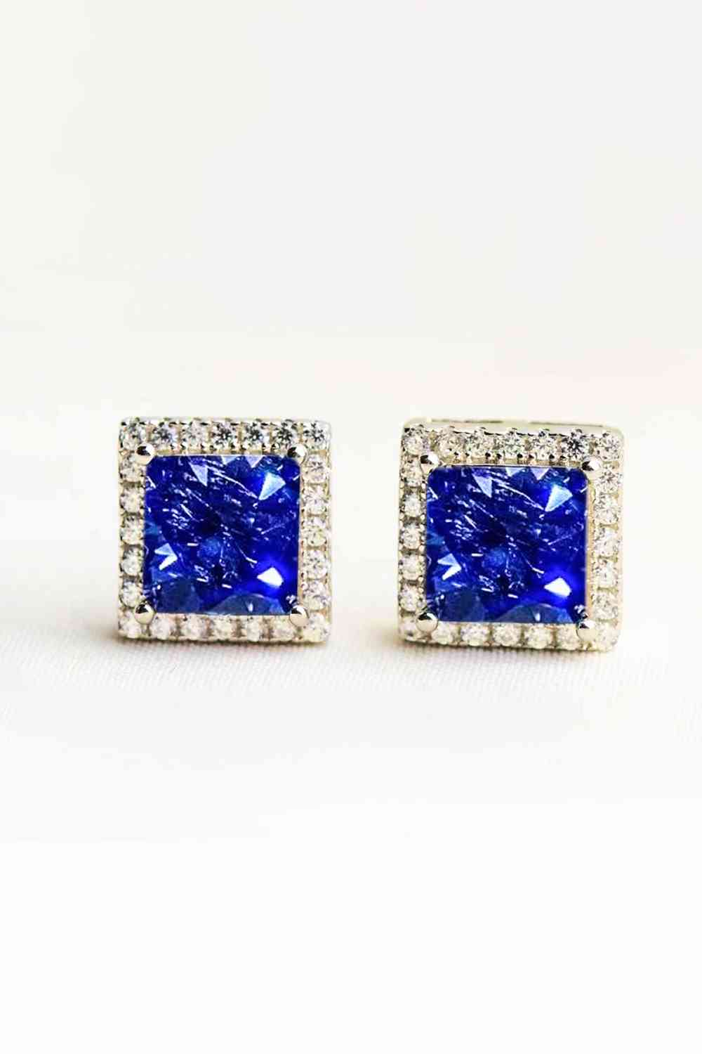 925 Sterling Silver 4 Carat Moissanite Square Earrings