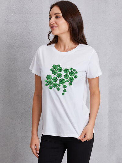 Lucky Clover Round Neck T-Shirt