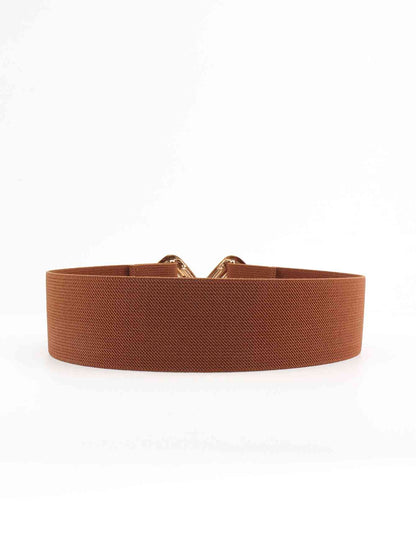 Geometric Buckle Elastic Wide Belt