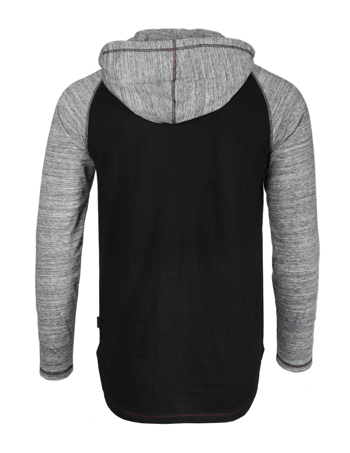 Long Sleeve Raglan Henley Round Bottom Hood T-Shirts