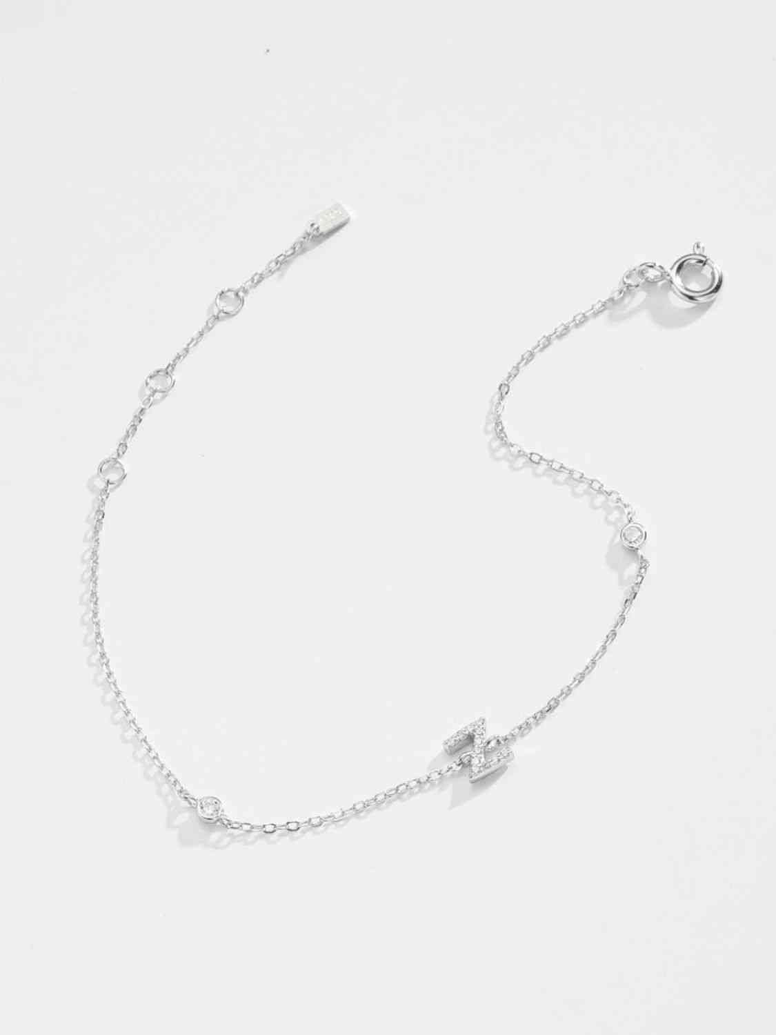 V To Z Zircon 925 Sterling Silver Bracelet