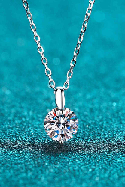 Minimalist 925 Sterling Silver Moissanite Pendant Necklace