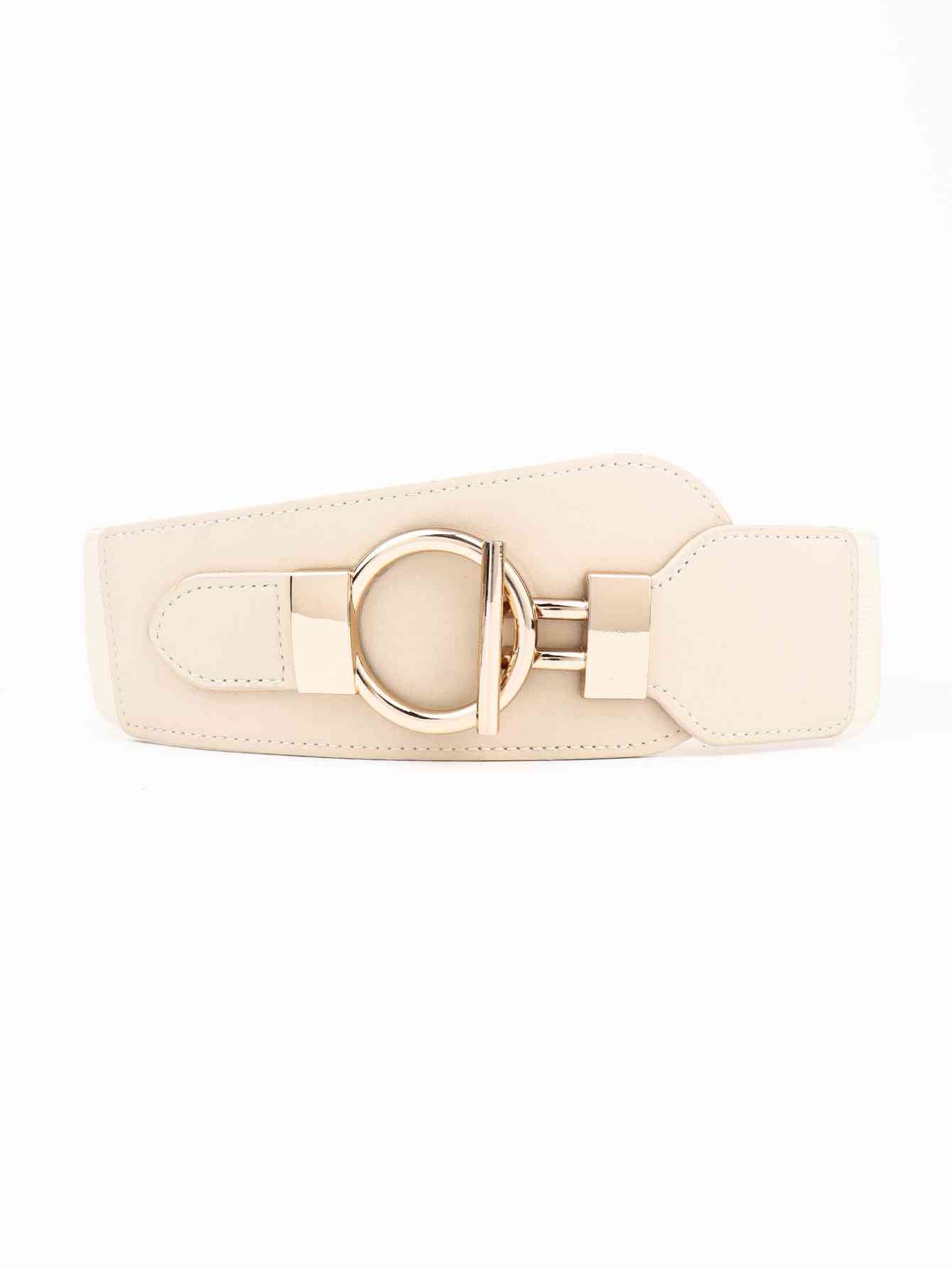 PU Elastic Wide Belt with Alloy Buckle