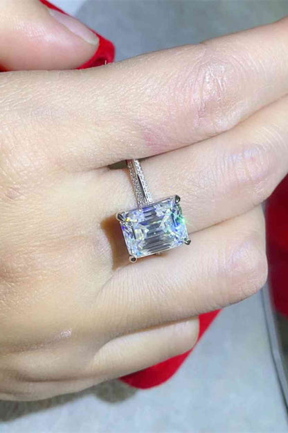 5 Carat Moissanite Platinum-Plated Ring