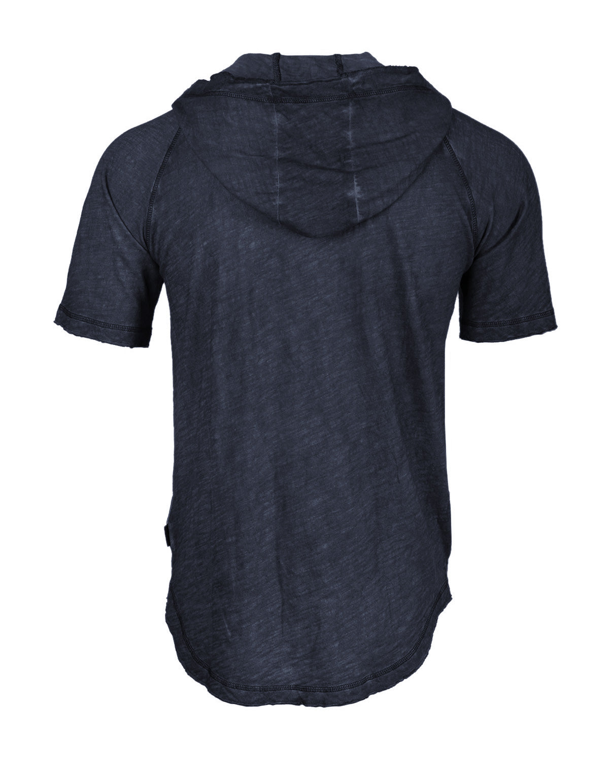 Short Sleeve Vintage Garment Dyed Hooded Raglan Henley