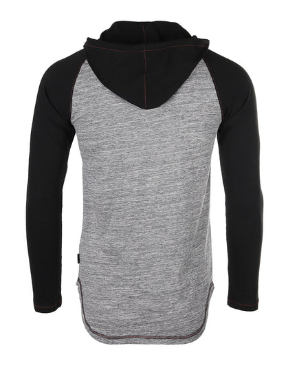 Long Sleeve Raglan Henley Round Bottom Hood T-Shirts