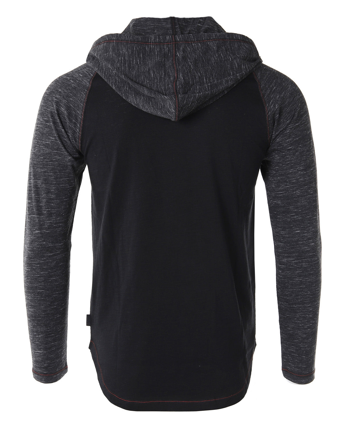 Long Sleeve Raglan Henley Round Bottom Hood T-Shirts