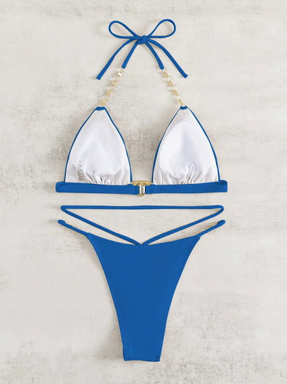 Chain Tied Two-Piece Bikini Set