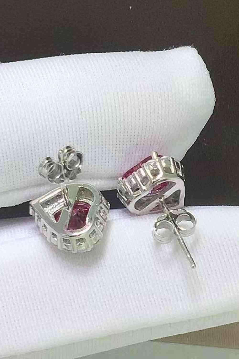 2 Carat Moissanite Heart-Shaped Earrings