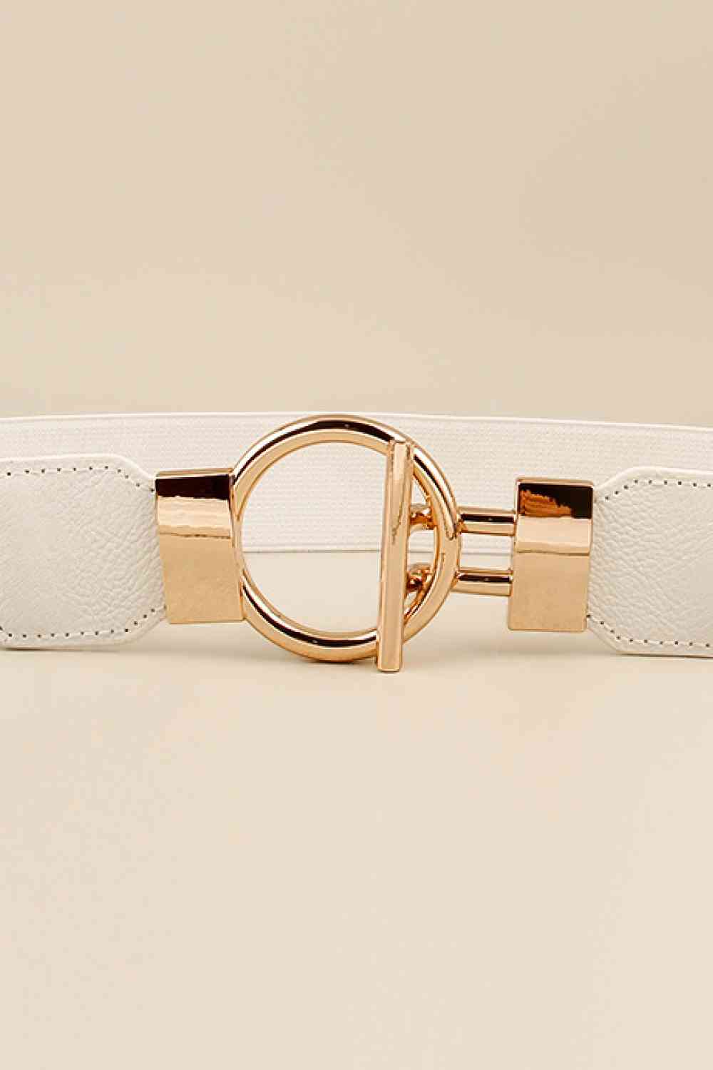 Circle Shape Buckle Zinc Alloy Buckle PU Leather Belt