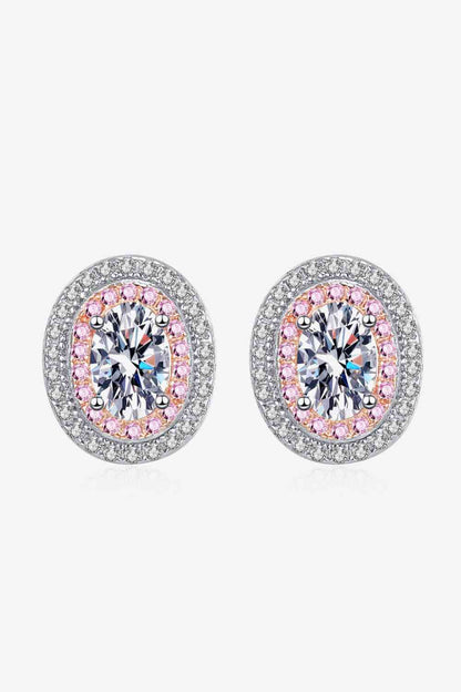 Platinum-Plated Moissanite Stud Earrings