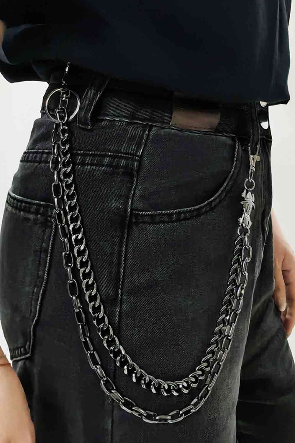 Treasure Point Shape Double Layer Alloy Belt