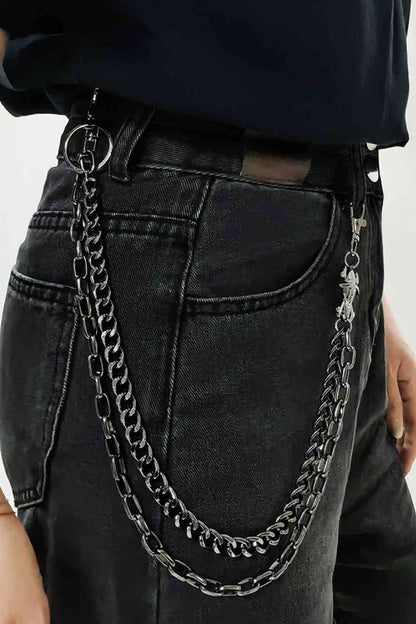 Treasure Point Shape Double Layer Alloy Belt